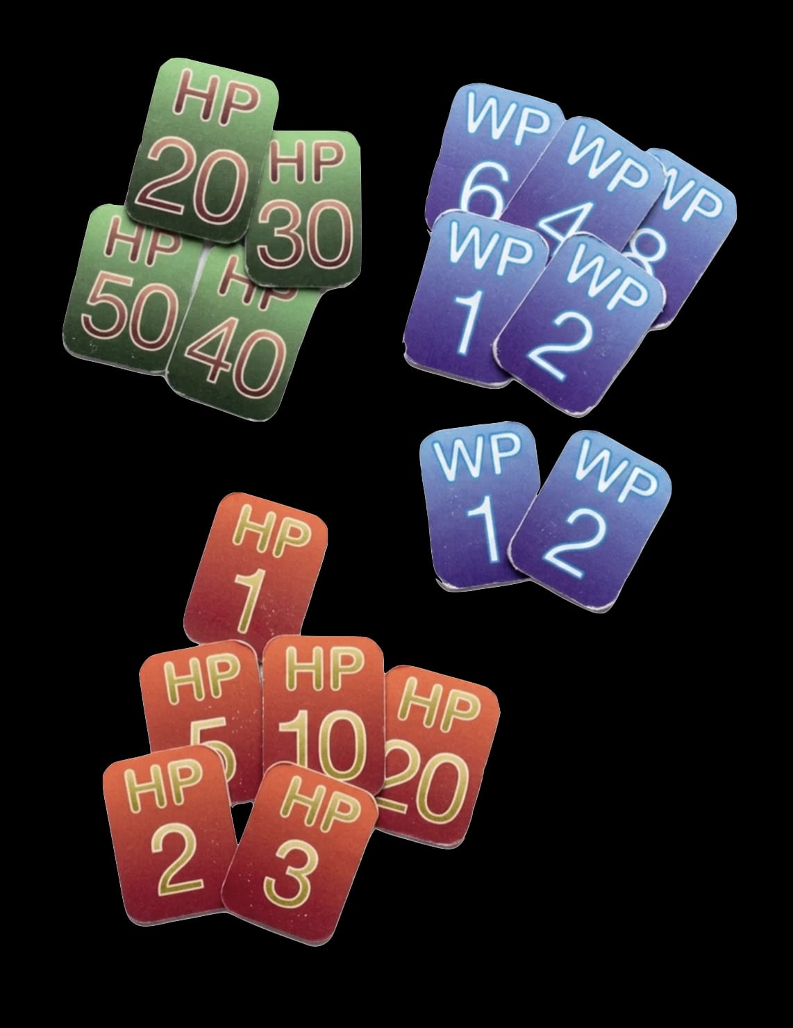 WP and Hit Points counter card