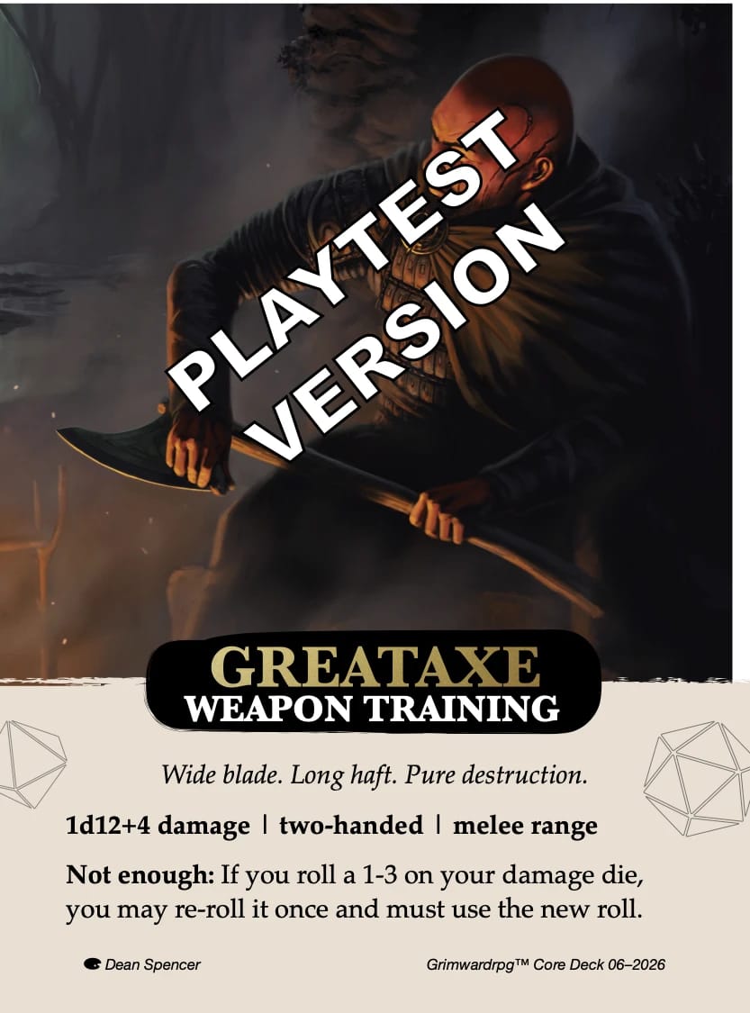 Weapon mastery card